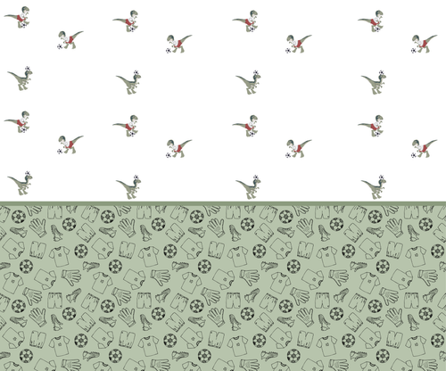 Fußball Dino Wandtattoo – Witziger Dinosaurier | Kinderzimmer Nilso