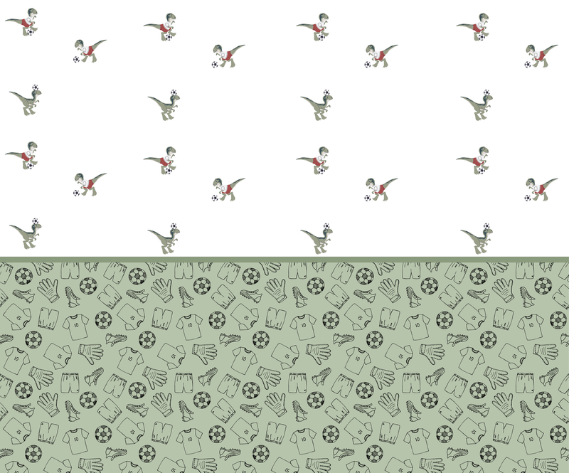 Fußball Dino Wandtattoo – Witziger Dinosaurier | Kinderzimmer Nilso