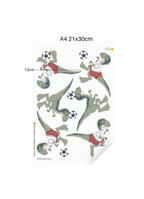 Fußball Dino Wandtattoo – Witziger Dinosaurier | Kinderzimmer Nilso