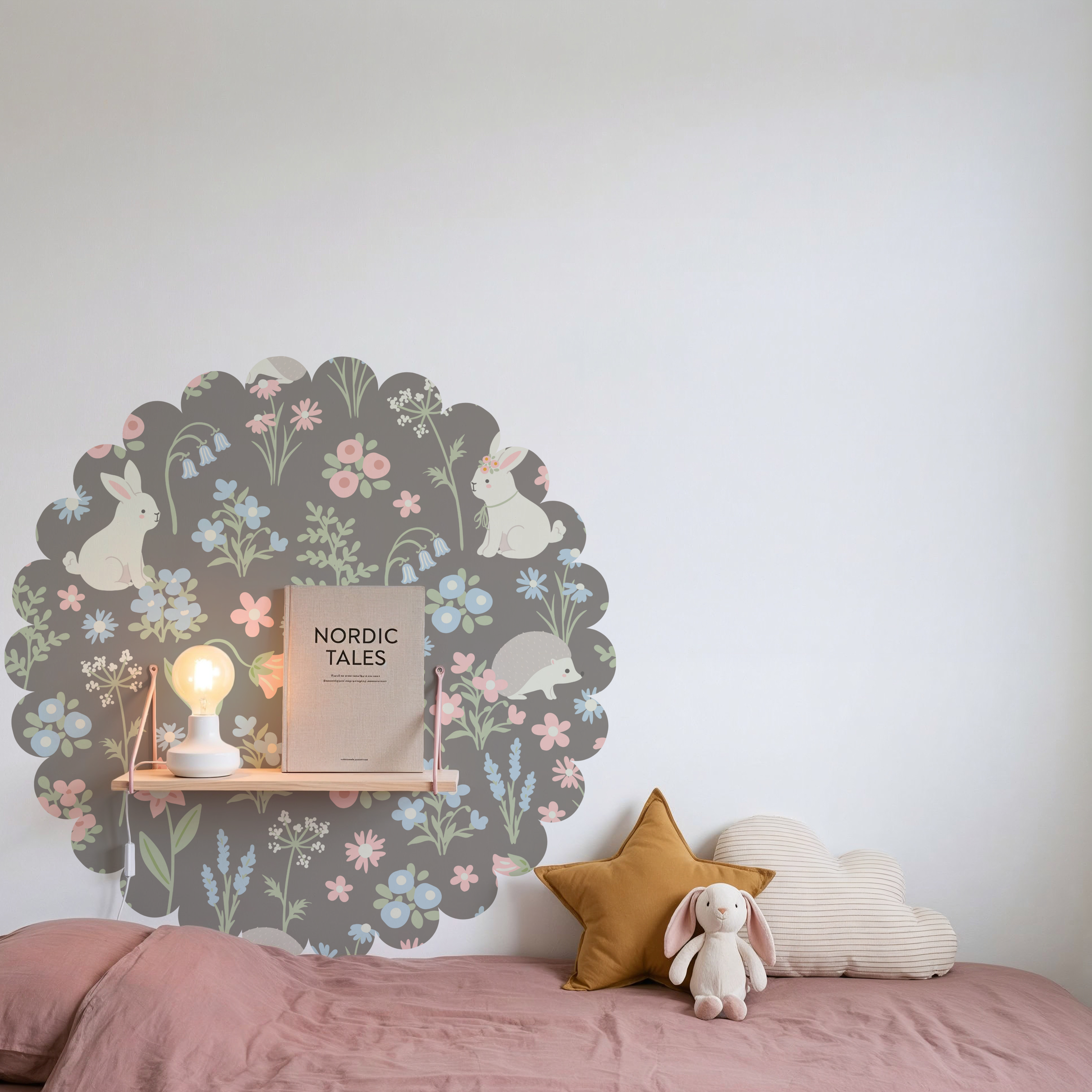 Wildtiere im Blumengarten Wandtattoo | Kinderzimmer Nilso