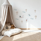 Wildtiere & Heißluftballon Wandtattoo Wandtattoo | Kinderzimmer Nilso